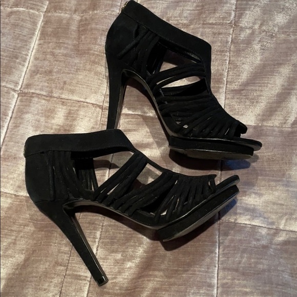 Tory BURCH Suede Platform Cage Heels - Picture 8 of 12